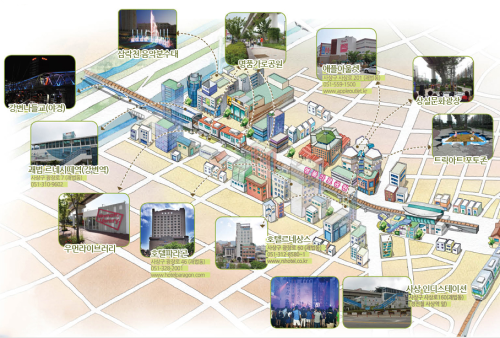 명품가로공원 안내도